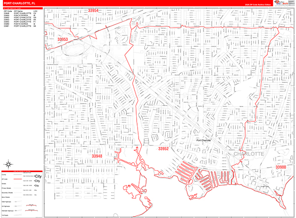 Port Charlotte Zip Code Wall Map